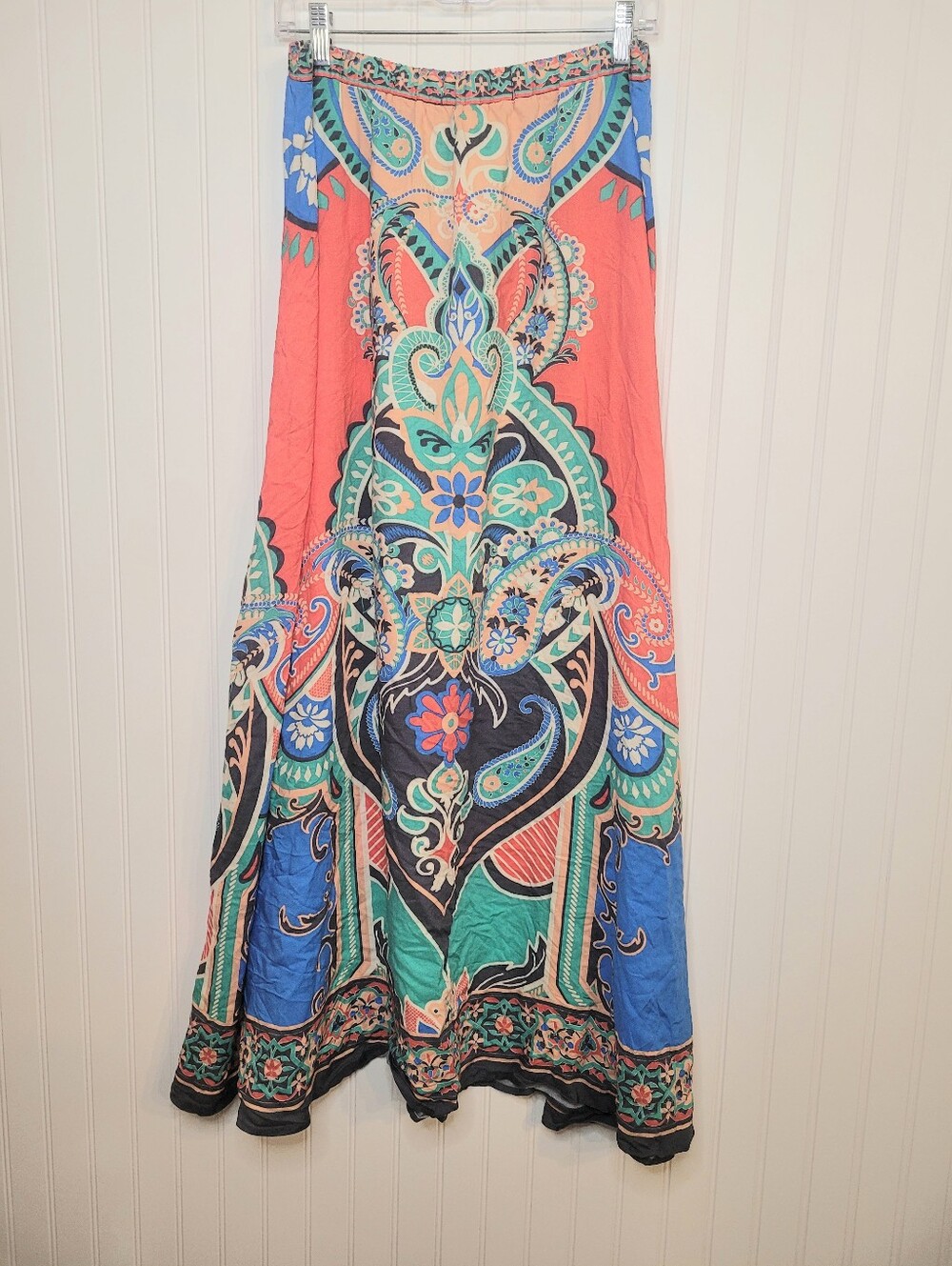 Flying Tomato Boho Multicolor Paisley Maxi Skirt Sz L - Picture 5 of 7